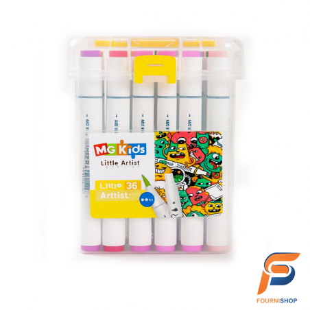 Soft Brush Markers M&G APMV8034 – Set 36 Couleurs | Feutres Artistiques Double Pointe | Maroc