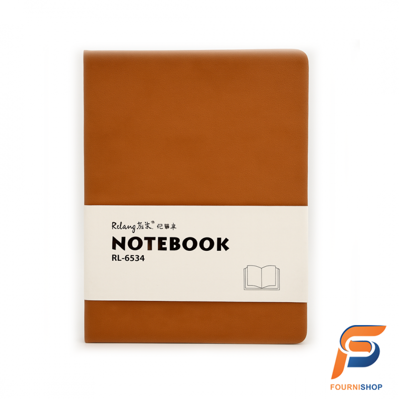 Notebook A5 Simili-Cuir Camel – RL-6534 FS39 - Carnet Élégant, Durable & Professionnel | Maroc