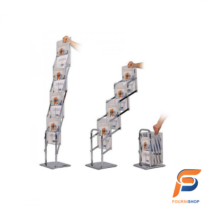 Présentoir à Brochures Pliable en Aluminium - Porte-Catalogues Portable & Professionnel | Maroc
