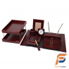 Accessoires de Bureau en Bois - Ensemble Naturel & Fonctionnel pour Organisation Professionnelle |Maroc