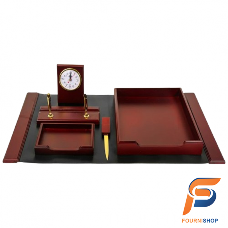 Ensemble de Bureau en Bois Couleur Acajou - Set Professionnel Élégant & Haut de Gamme | Maroc