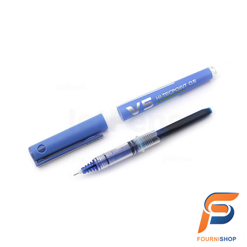 Stylo HI-TECPOINT V5 Cartridge System – Bleu - Écriture Ultra-Précise & Rechargeable | Maroc
