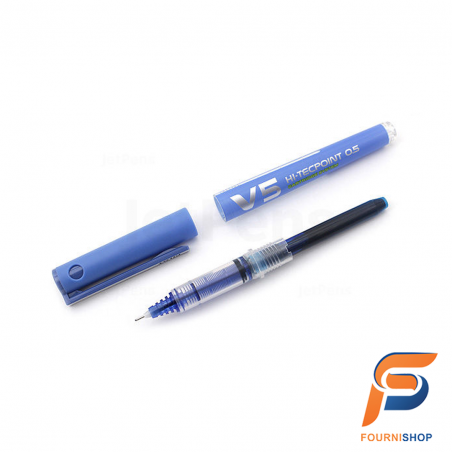 Stylo HI-TECPOINT V5 Cartridge System – Bleu - Écriture Ultra-Précise & Rechargeable | Maroc
