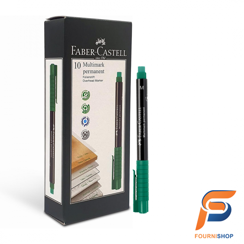 Marqueur Permanent Faber-Castell – Vert | Écriture Durable & Haute Qualité | Maroc