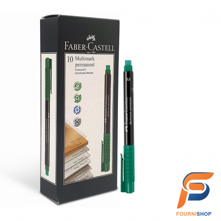 Marqueur Permanent Faber-Castell – Vert | Écriture Durable & Haute Qualité | Maroc