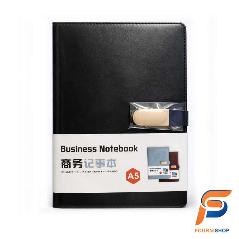 Business Notebook Noir A5 | Élégant, Professionnel & Durable |Maroc