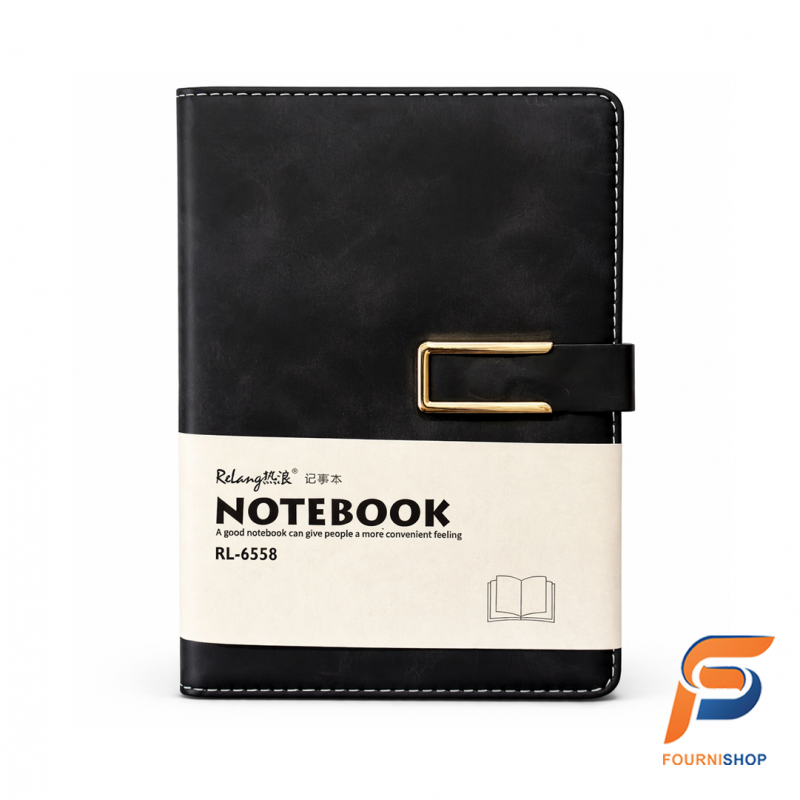 Notebook A5 Noir Classique – RL-6558 - Carnet Élégant & Professionnel | Maroc