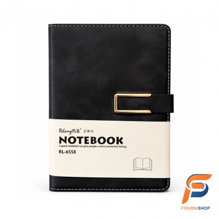 Notebook A5 Noir Classique – RL-6558 - Carnet Élégant & Professionnel | Maroc
