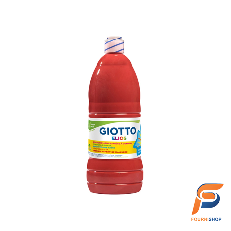 Gouache Liquide Giotto Elios Rouge BP-08 – 1000 ml - Peinture Scolaire Grand Format |Maroc