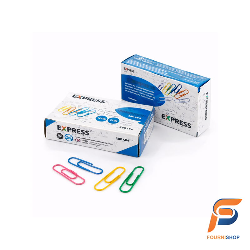 Trombones XO-380 Plastifiés 33 mm - Attaches Colorées | Maroc