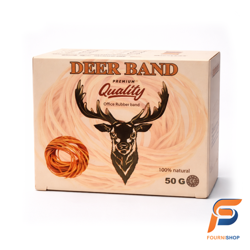 Boîte Élastiques de Bureau 50g Deer Band - Résistants et Pratiques | Maroc