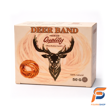 Boîte Élastiques de Bureau 50g Deer Band - Résistants et Pratiques | Maroc