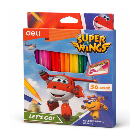 Crayons de Couleur 36 Couleurs Super Wing Réf. C00830 - Crayons Colorés Haute Qualité | Maroc