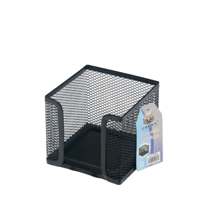 Porte-Cube Métal Noir Crown - Support Notes Papier Design et Résistant | Maroc