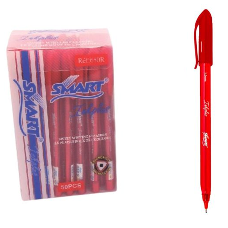 Stylo Bille Rouge Smart Ink Plus 650RG - Écriture Fluide et Confortable | Maroc