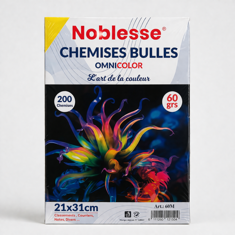 Chemise Mifin Couleur 200 Pièces 60 g Noblesse - Chemises de Classement Bureau | Maroc