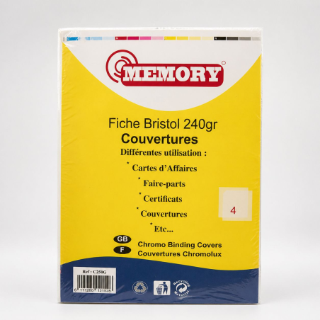 Papier Cover Blanc A4 250 g Memory C250G - Papier Épais Impression Premium | Maroc