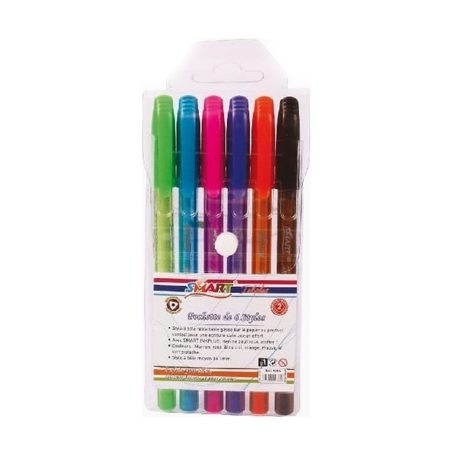 Pochette de 6 Stylos Smart 950/6 - Stylos Bille Assortis | Maroc