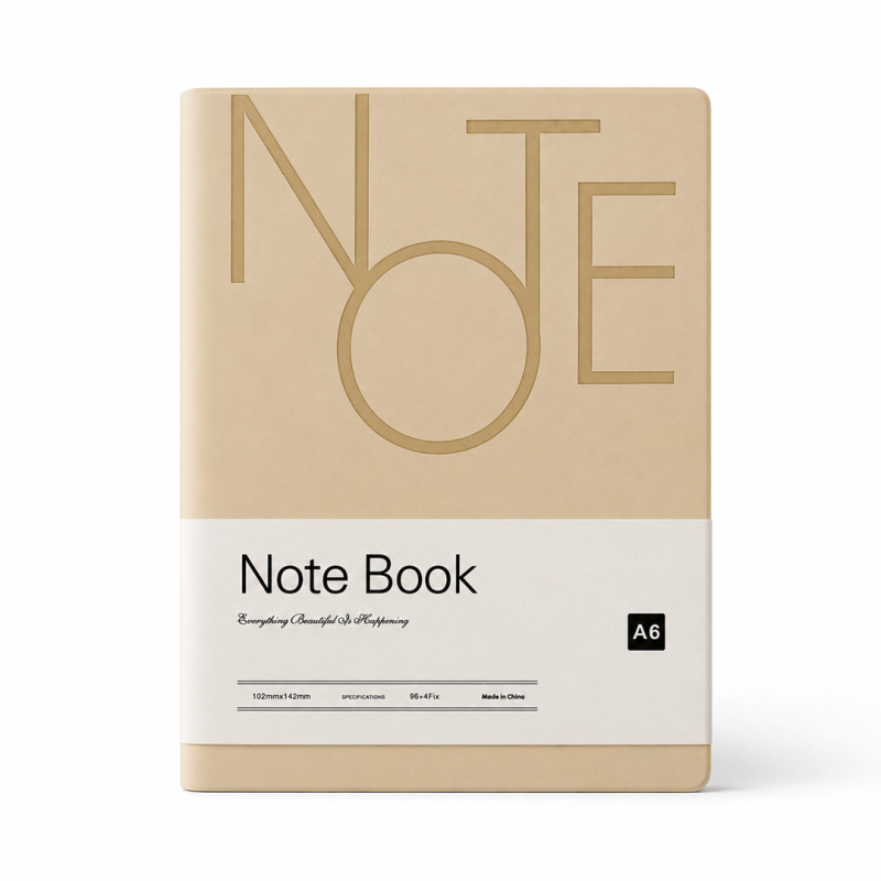 Notebook Minimaliste A6 Beige 102×142 mm 50-8823 - Carnet Compact Élégant | Maroc