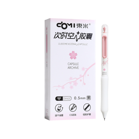 Stylo Gel Rétractable Noir 0,5 mm Design Rose Capsule Archive - Écriture Fine | Maroc