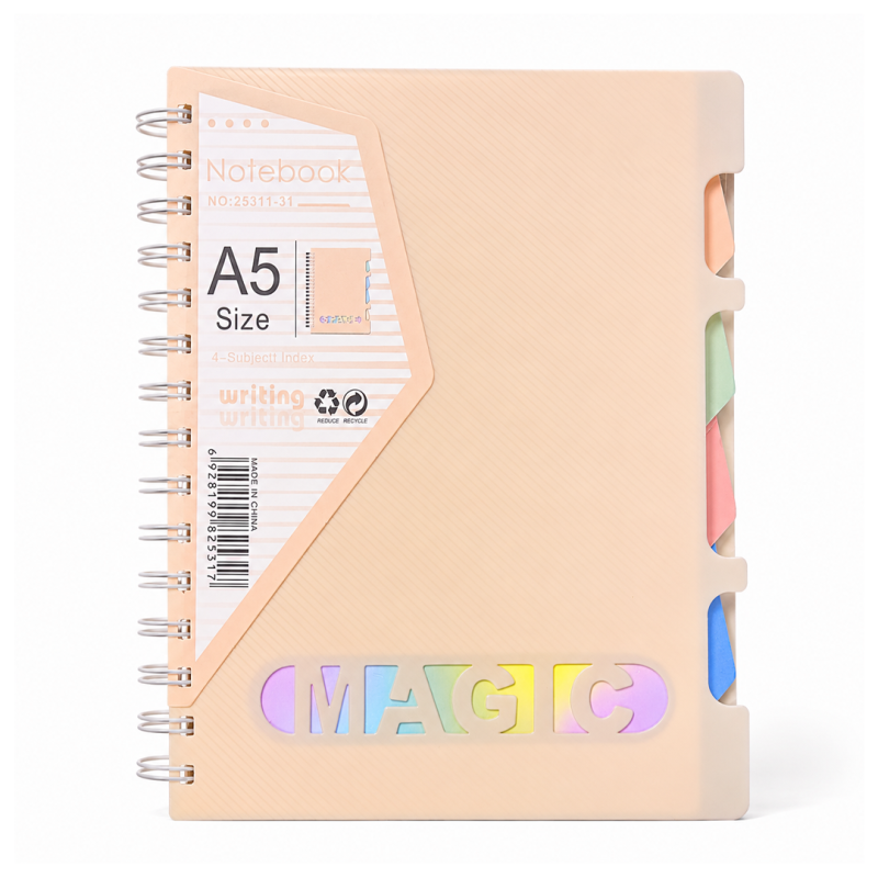 Notebook Spirale A5 Rose avec Séparateurs de Sujets 25311-31 - Carnet Organiseur | Maroc