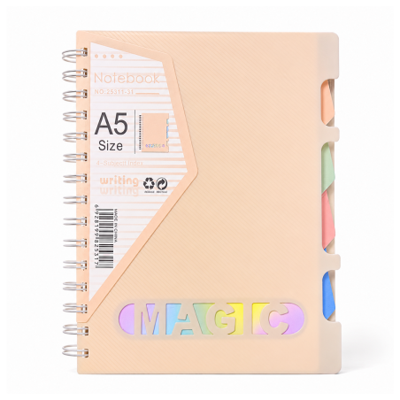 Notebook Spirale A5 Rose avec Séparateurs de Sujets 25311-31 - Carnet Organiseur | Maroc