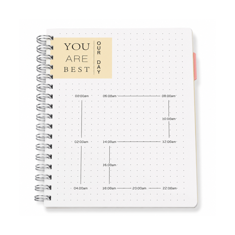 Agenda Blanc Planificateur Journalier à Spirales Argentées “YOU ARE BEST OUR DAY” 143×205mm 12725-18 | Maroc
