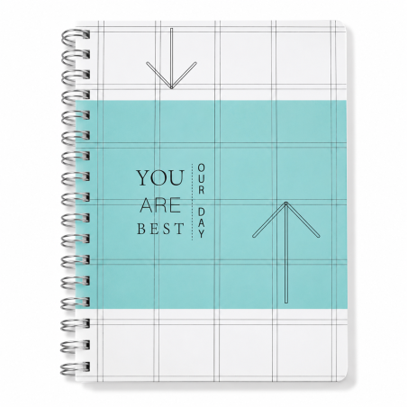 Agenda Bleu Ciel Planificateur Journalier à Spirales Argentées “YOU ARE BEST OUR DAY” 143×205mm 12725-18 | Maroc