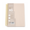 Notebook A5 “Moon Big Coil Book” à Reliure Spirale 120 Feuilles Couverture PP Translucide Beige 25411-1 | Maroc