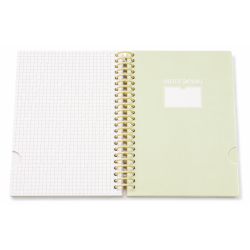 Notebook A5 “Moon Big Coil Book” à Reliure Spirale 120 Feuilles Couverture PP Translucide Beige 25411-1 | Maroc