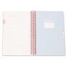 Notebook Simple A5 à Reliure Spirale 120 Feuilles Couverture PP Translucide Rose 41125-1 | Maroc