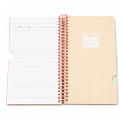 Notebook Simple A5 à Reliure Spirale 120 Feuilles Couverture PP Translucide Rose 41125-1 | Maroc