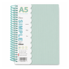 Notebook Simple A5 à Reliure Spirale 120 Feuilles Couverture PP Translucide Vert 41125-1 | Maroc