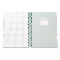 Notebook Simple A5 à Reliure Spirale 120 Feuilles Couverture PP Translucide Vert 41125-1 | Maroc