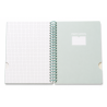 Notebook Simple A5 à Reliure Spirale 120 Feuilles Couverture PP Translucide Vert 41125-1 | Maroc