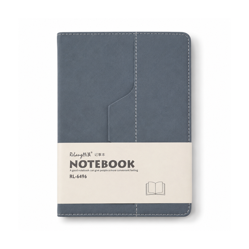 Notebook Bleu Ardoise Relang RL-6496 203×140mm Couverture en Similicuir | Maroc