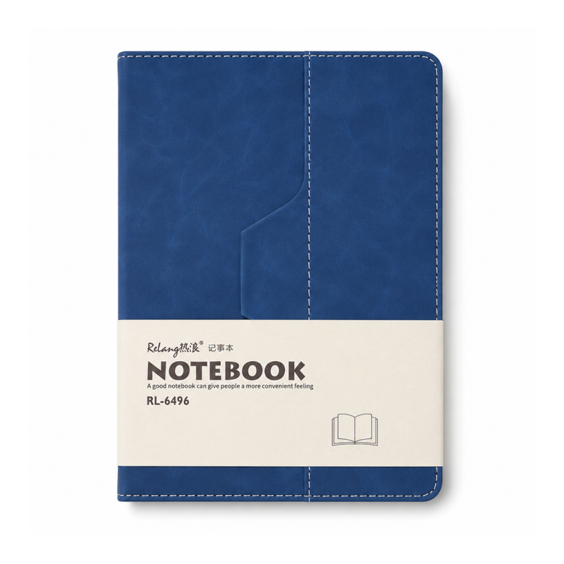 Notebook Bleu Marine Relang RL-6496 203×140mm Couverture en Similicuir | Maroc