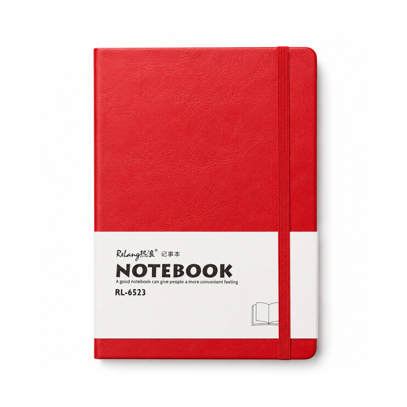 Notebook Rouge Relang RL-6523 203×140mm Couverture en Similicuir | Maroc