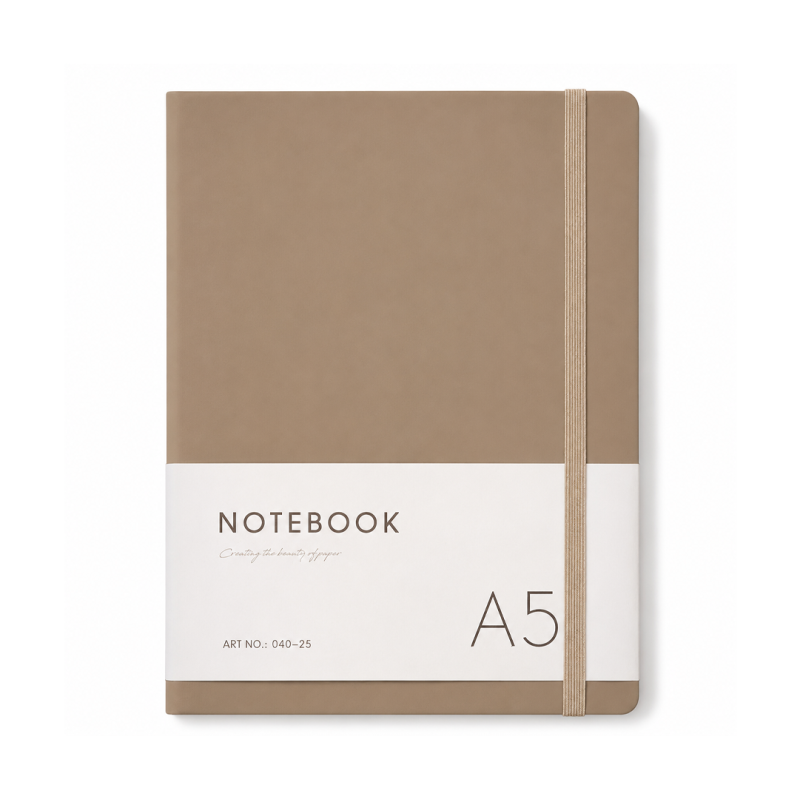 Notebook Beige A5 à Couverture Rigide 80 Feuilles 80g ART NO. 040-25 | Maroc