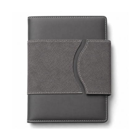 Agenda Noir 513-25 Couverture Rigide Similicuir Lisse avec Sangle Texturée |Maroc