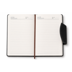 Agenda Noir 513-25 Couverture Rigide Similicuir Lisse avec Sangle Texturée |Maroc