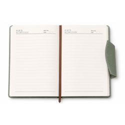 Agenda Vert 513-25 Couverture Rigide Similicuir Lisse avec Sangle Texturée | Maroc
