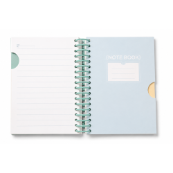 Mini Notebook Simple A6 à Reliure Spirale Couverture PP Translucide Vert 120 Pages No. 41150-1 | Maroc