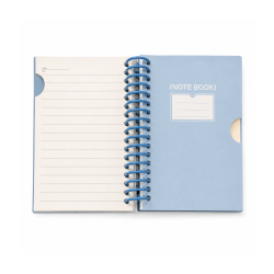 Mini Notebook Simple A6 à Reliure Spirale Couverture PP Translucide Bleu 120 Pages No. 41150-1 | Maroc