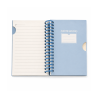Mini Notebook Simple A6 à Reliure Spirale Couverture PP Translucide Bleu 120 Pages No. 41150-1 | Maroc