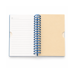 Mini Notebook Simple A6 à Reliure Spirale Couverture PP Translucide Bleu 120 Pages No. 41150-1 | Maroc