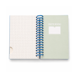Mini Notebook Simple A6 à Reliure Spirale Couverture PP Translucide Bleu 120 Pages No. 41150-1 | Maroc