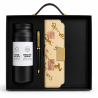Coffret Cadeau Noir Élégant avec Stylo & Thermos - Set Cadeau Premium | Maroc