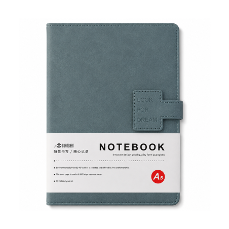 Notebook A5 Bleu Guangben avec Couverture en Cuir Synthétique - Moderne et Élégant | Maroc