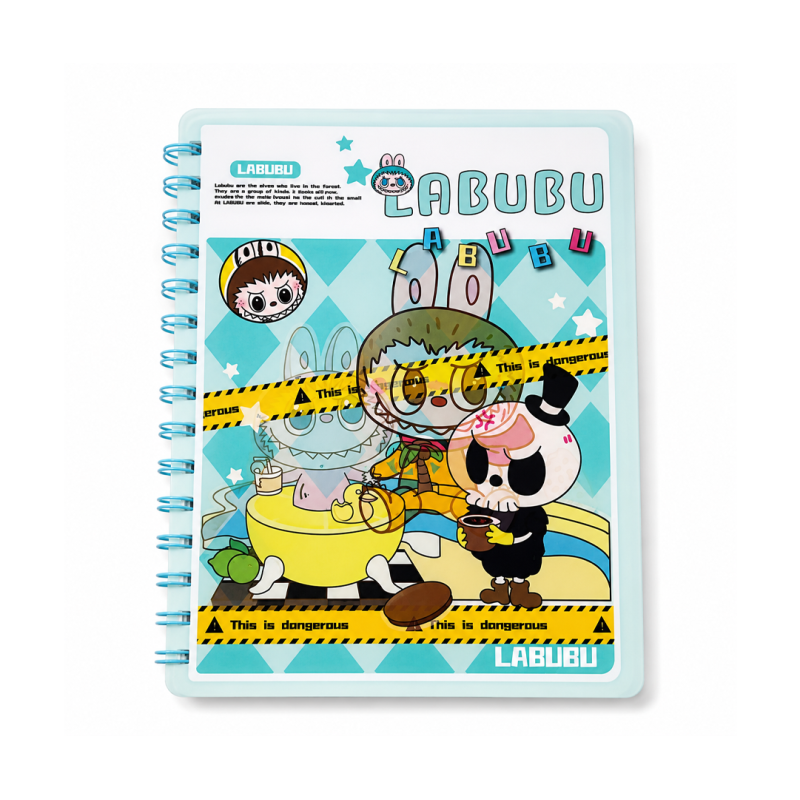 Cahier à Spirale LABUBU Bleu Ciel A5 avec Couverture Rigide - Kawaii et Tendance | Maroc